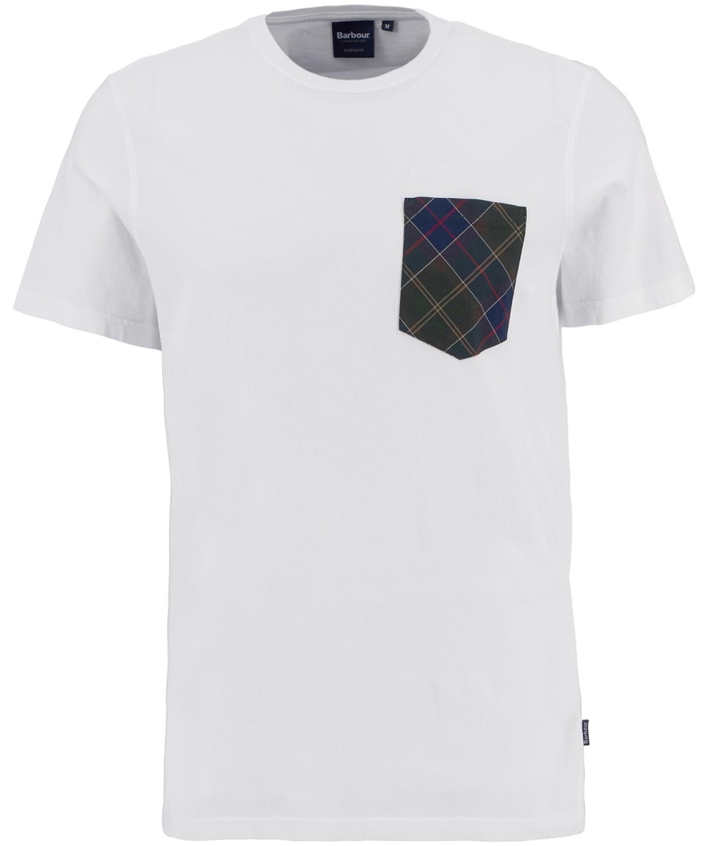 Men's Barbour Arnside Tartan Pocket T-Shirt - White