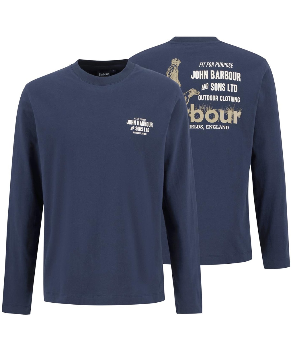 Men's Barbour Pointer Long Sleeve Graphic T-Shirt - Navy