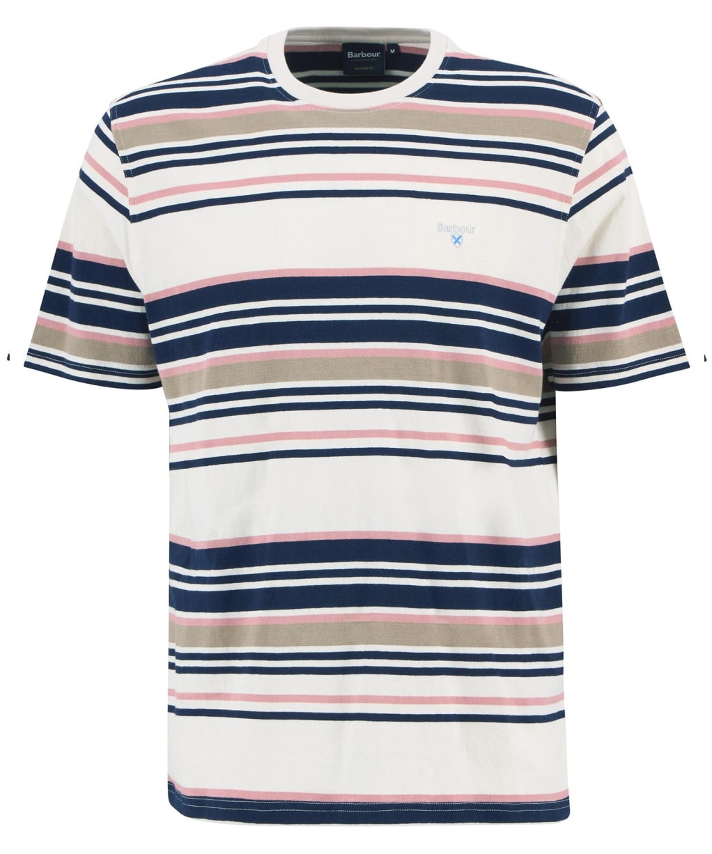 Men's Barbour Aickmen Tailored Striped T-Shirt - Whisper White