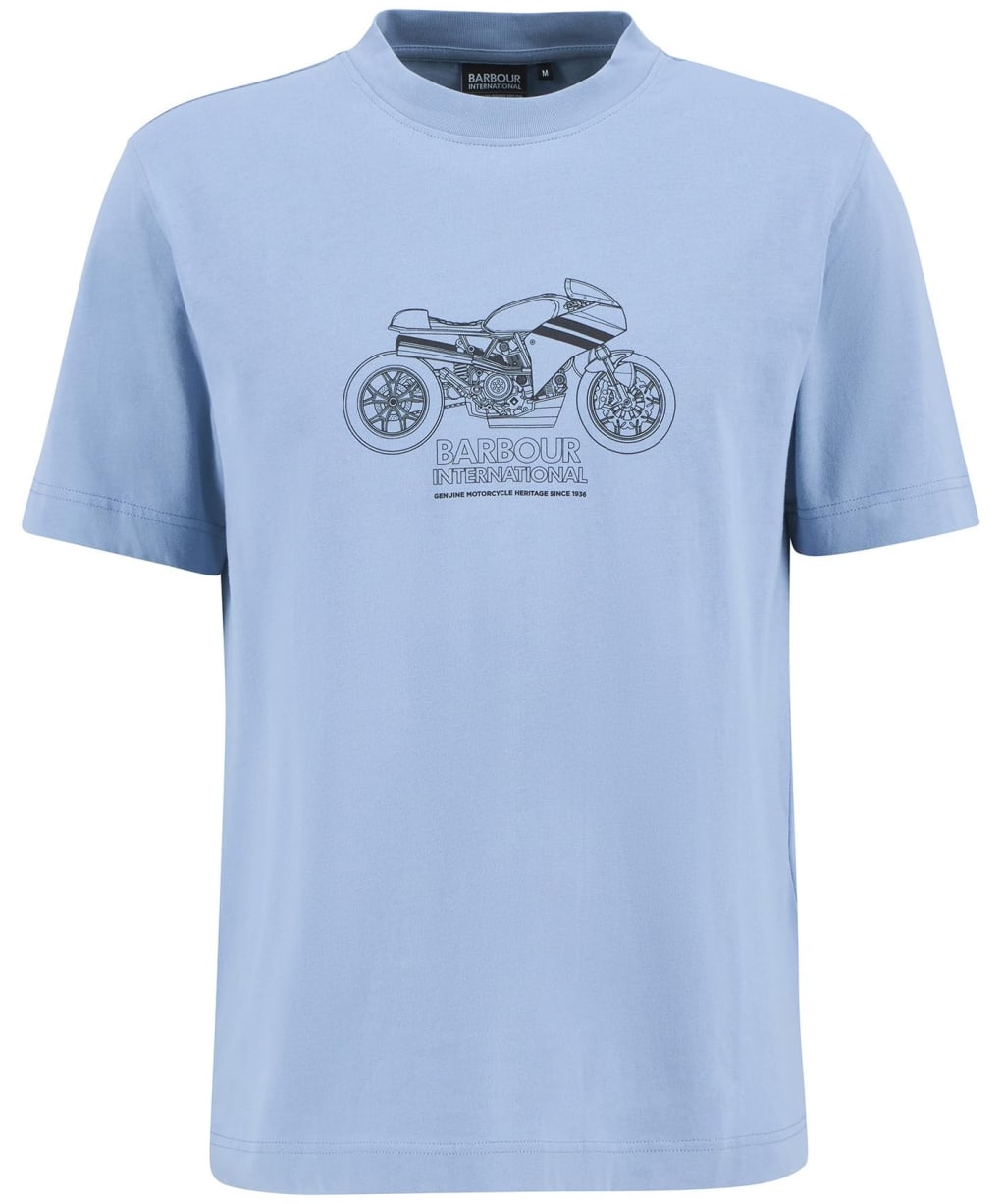 Men's Barbour International Topher Motorbike T-Shirt - Cool Blue