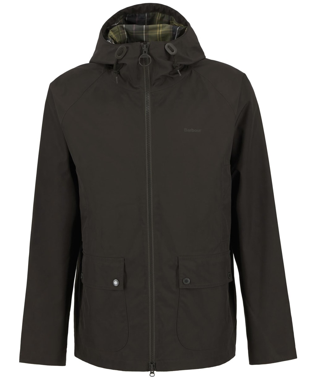 Men's Barbour Hooded Domus Waterproof Jacket - Black Oak