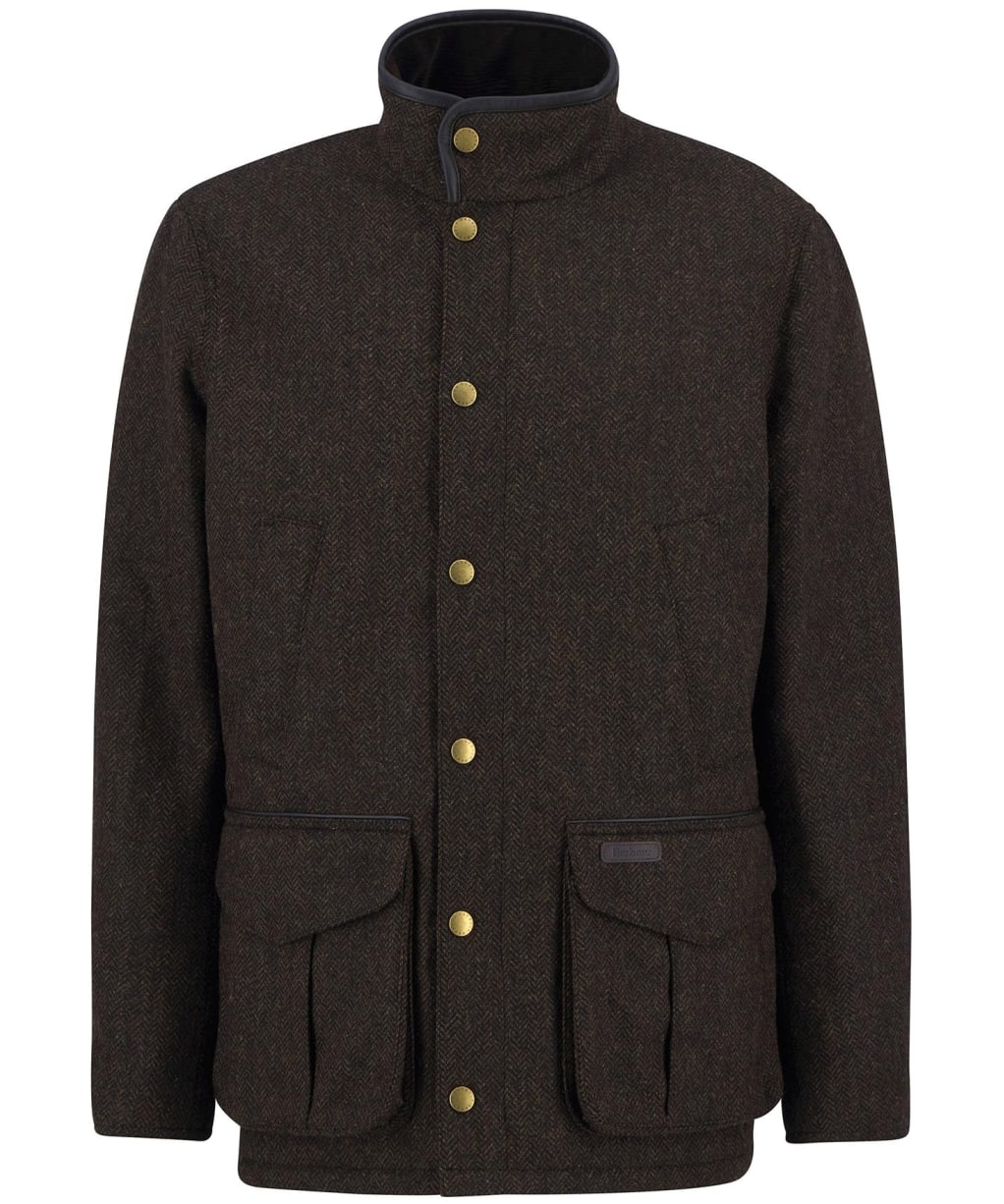 Men's Barbour Hereford Tweed Wool Jacket - Rustic Brown