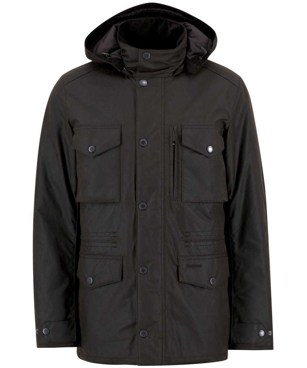 Men's Barbour Winter Sapper Waxed Jacket - DARK BROWN/MIDNI