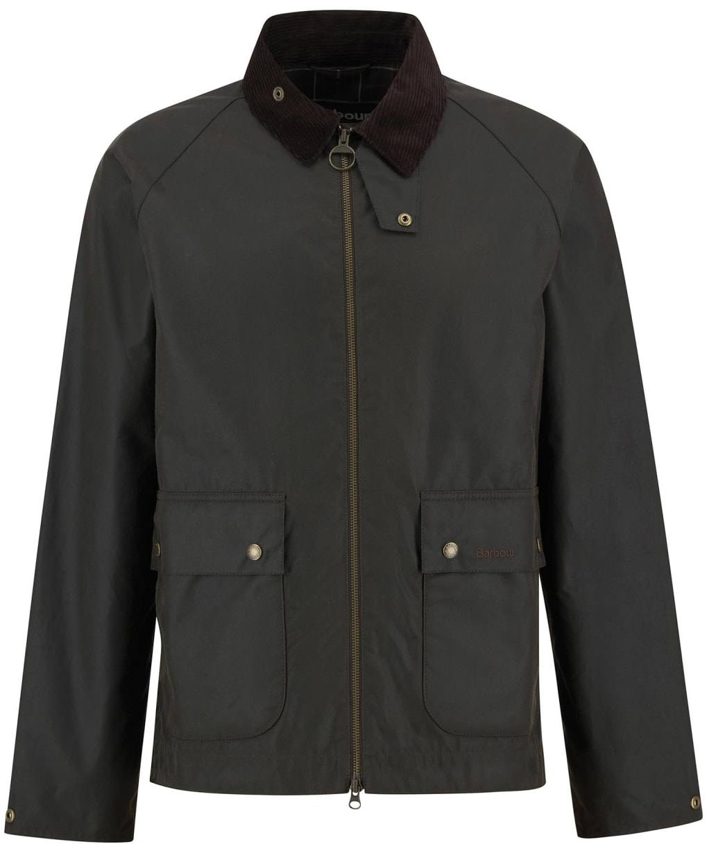 Men's Barbour Short Bedale Waxed Jacket - Olive