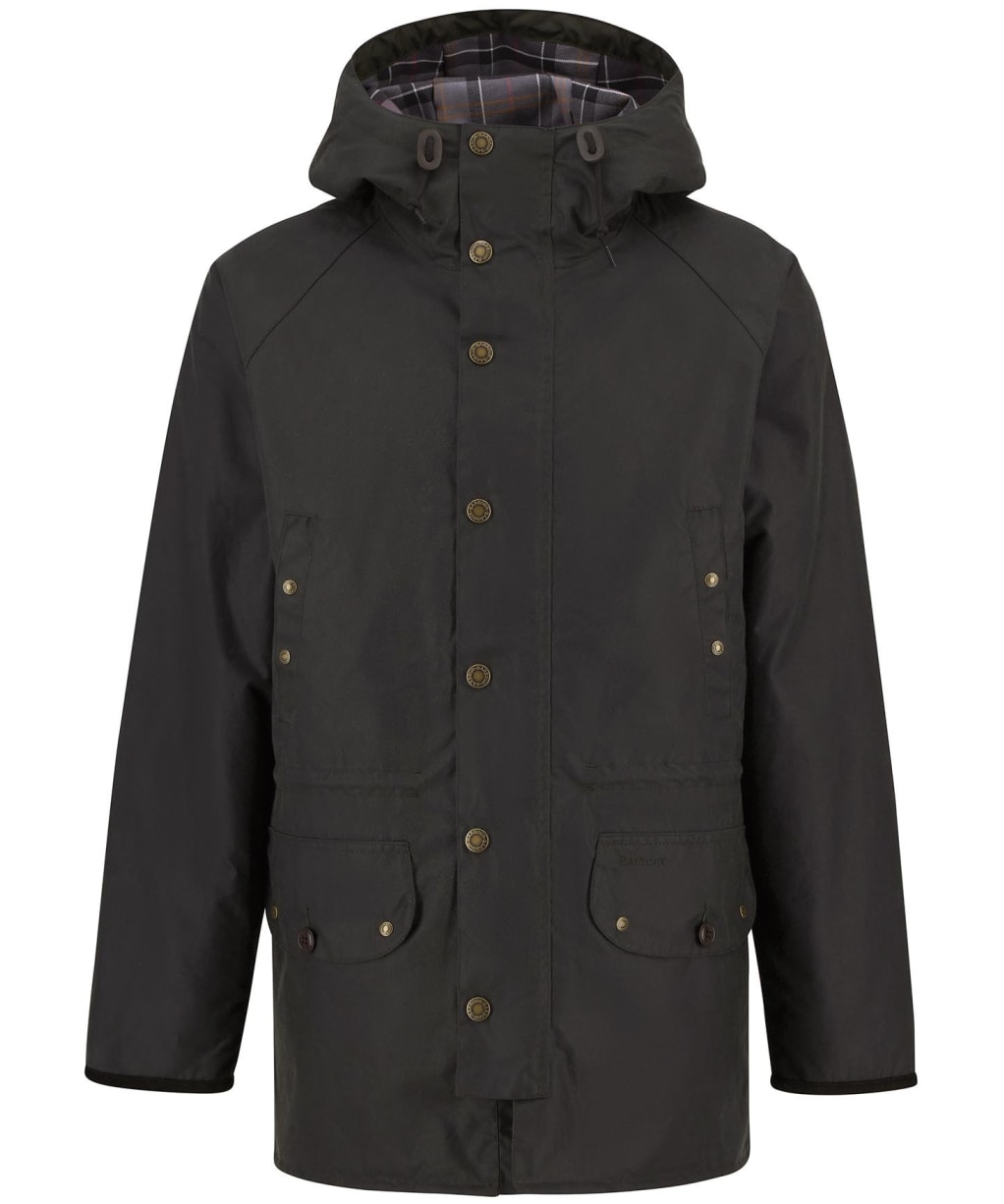 Men's Barbour Reel Waxed Parka - Sage