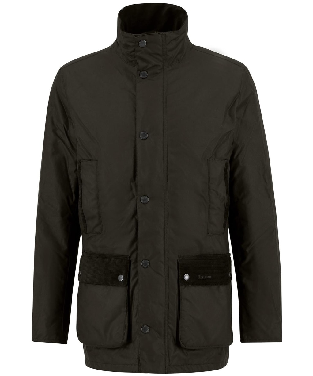 Men's Barbour Modern Border Wax Jacket - Dark Brown