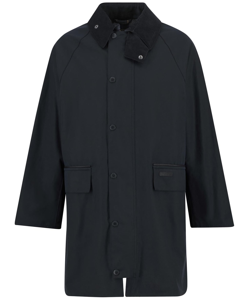 Men's Barbour Country Waxed Mac Jacket - Navy