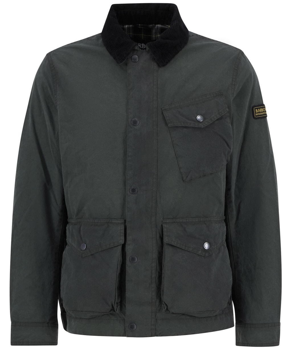 Men's Barbour International Drifter Washed Waxed Jacket - Sage