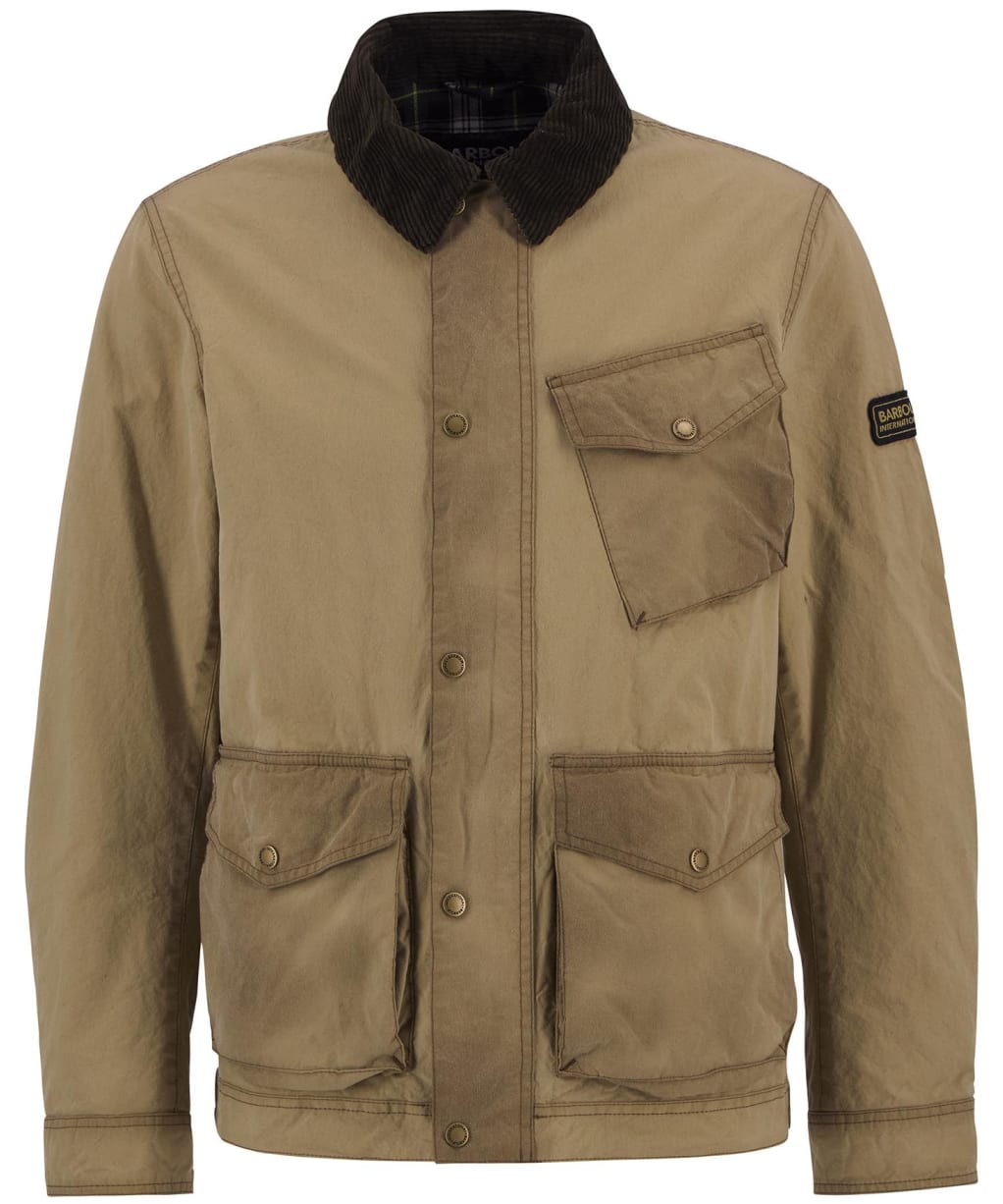 Men's Barbour International Drifter Washed Waxed Jacket - Sand