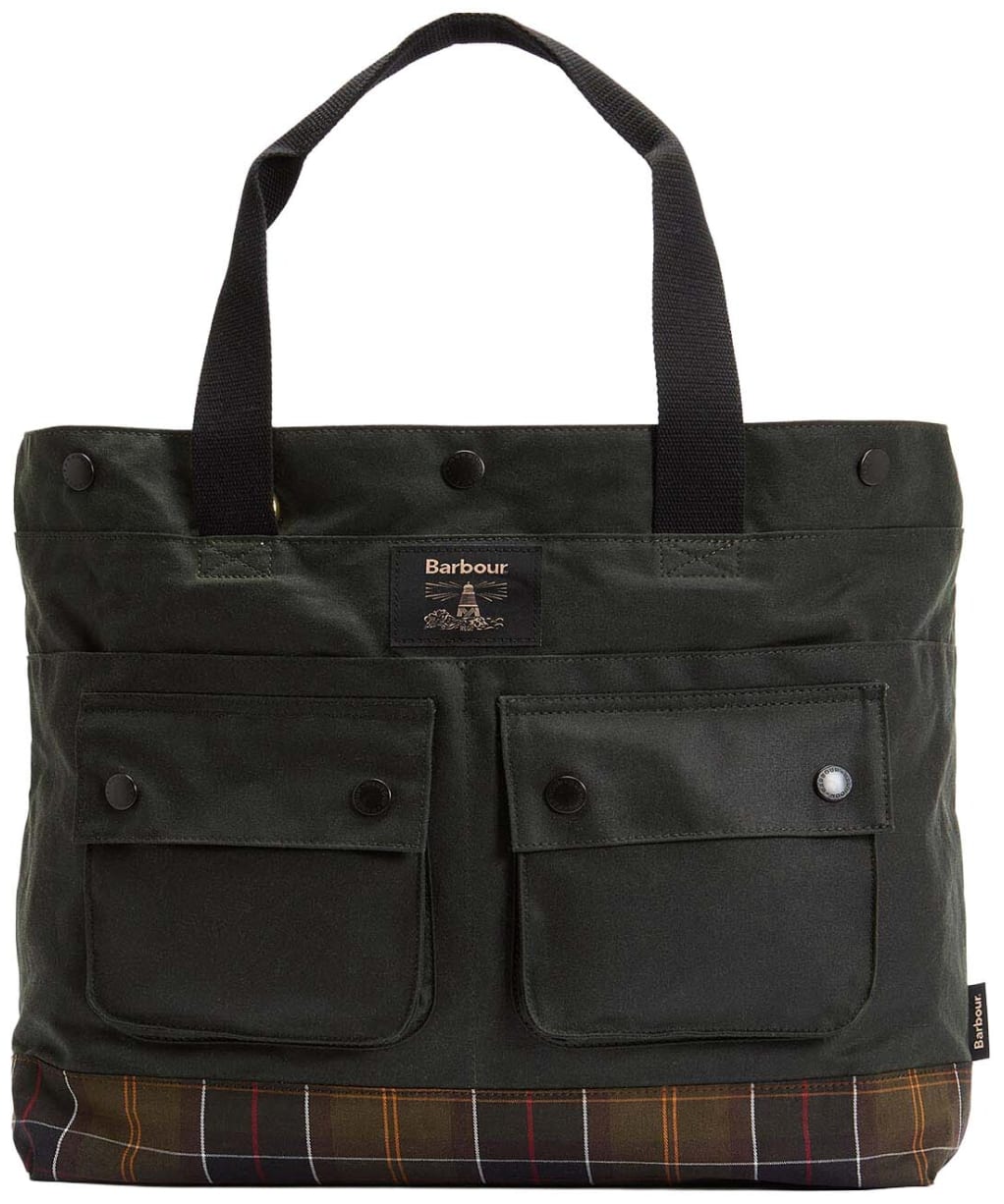 Barbour Field Wax Tote Bag - Sage / Classic