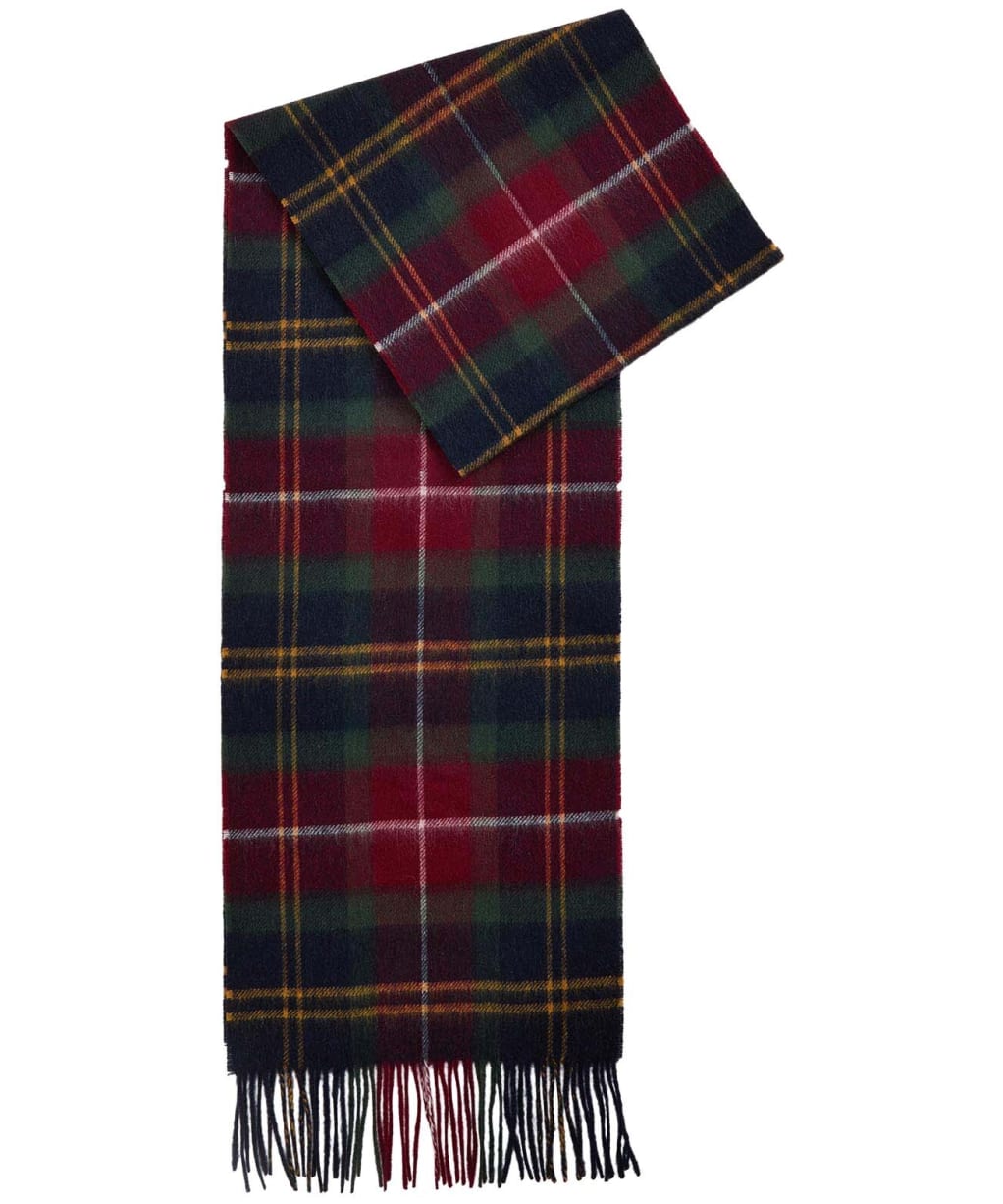 Barbour Tartan Cashmere Wool Mix Scarf - Winterberry Tartan