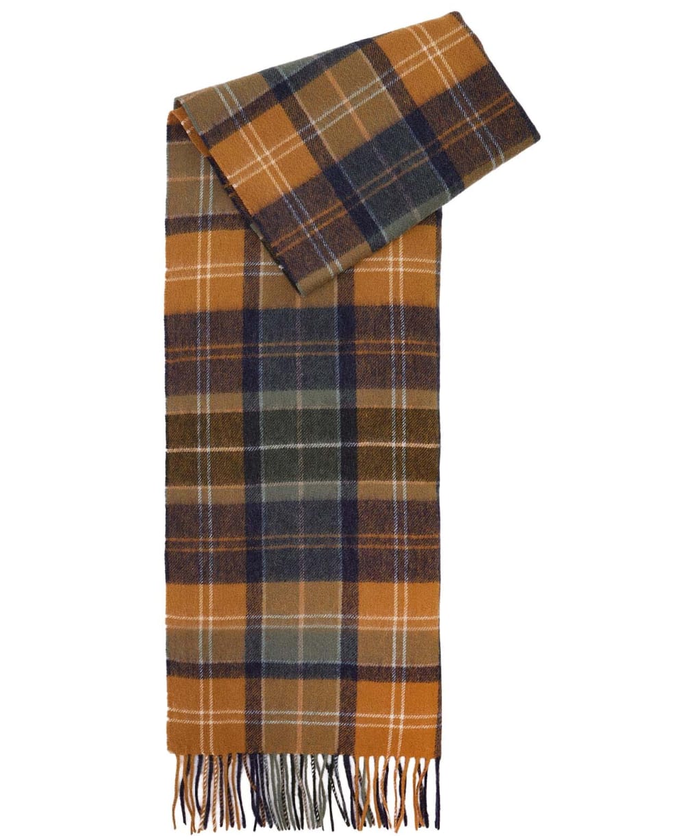 Barbour Brack Patchwork Tartan Scarf - Forest / Bronze Brown