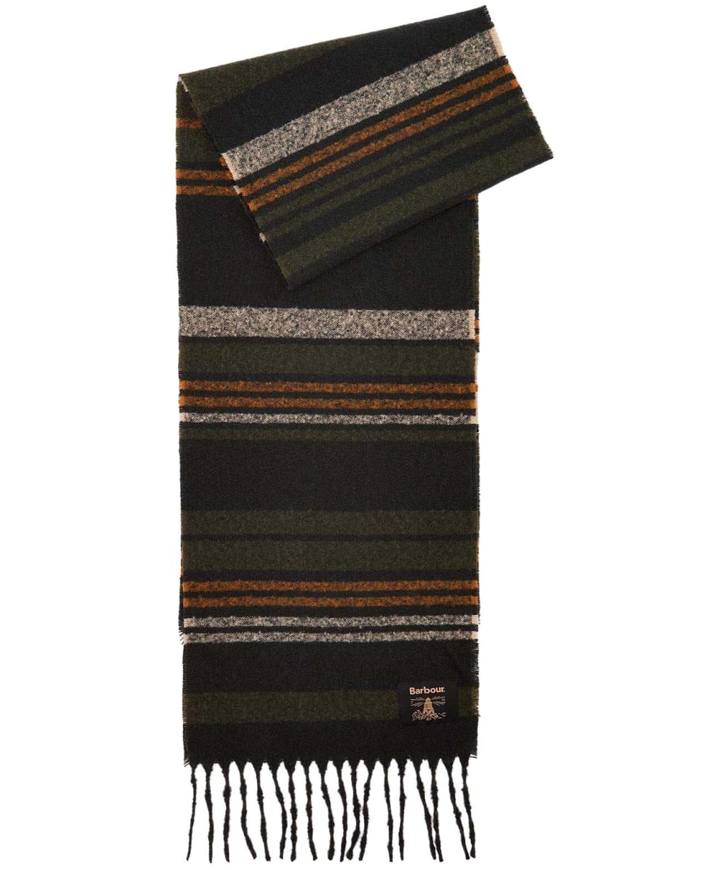 Barbour Alston Stripe Scarf - Forest Green Mix