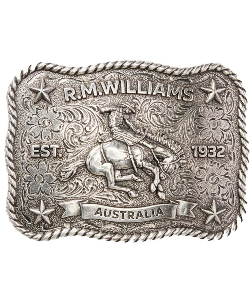 R.M. Williams Cloudbuster Trophy Belt Buckle - Antique Silver