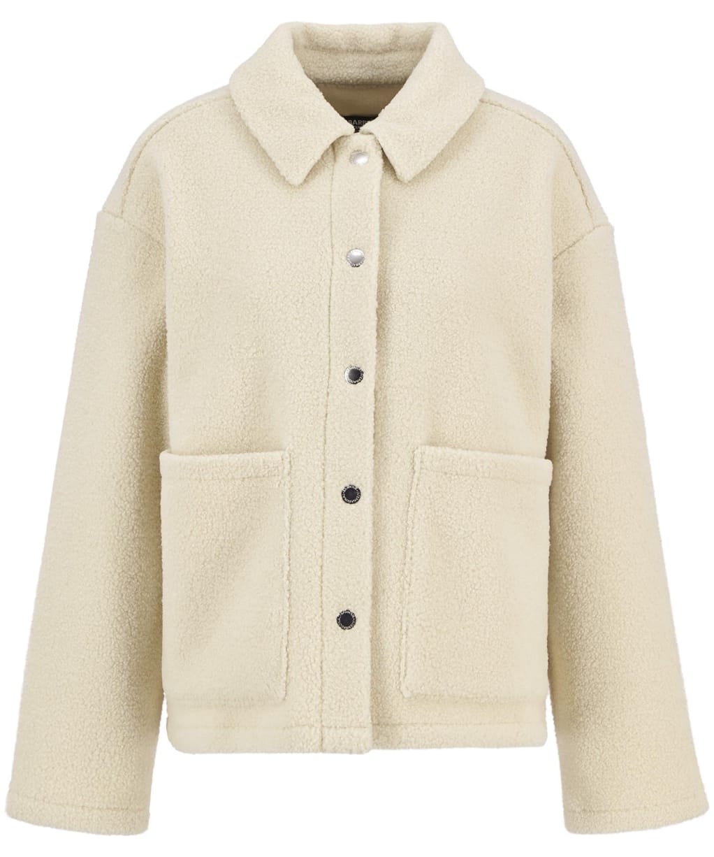 Women's Barbour International Rae Fleece Overshirt - Bone White