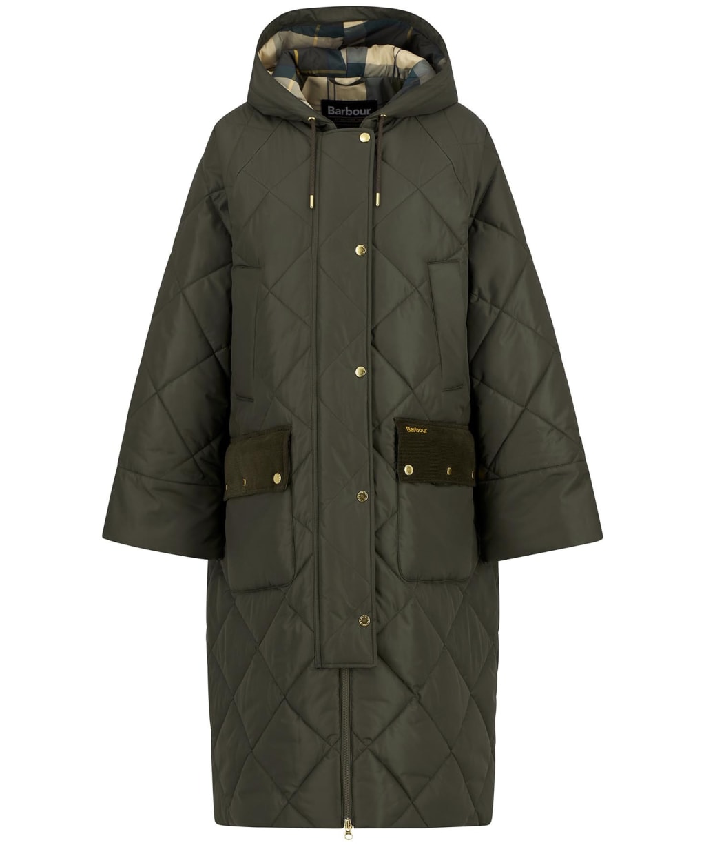 Women's Barbour Braidley Quilted Jacket - Olive / Ancient Tartan