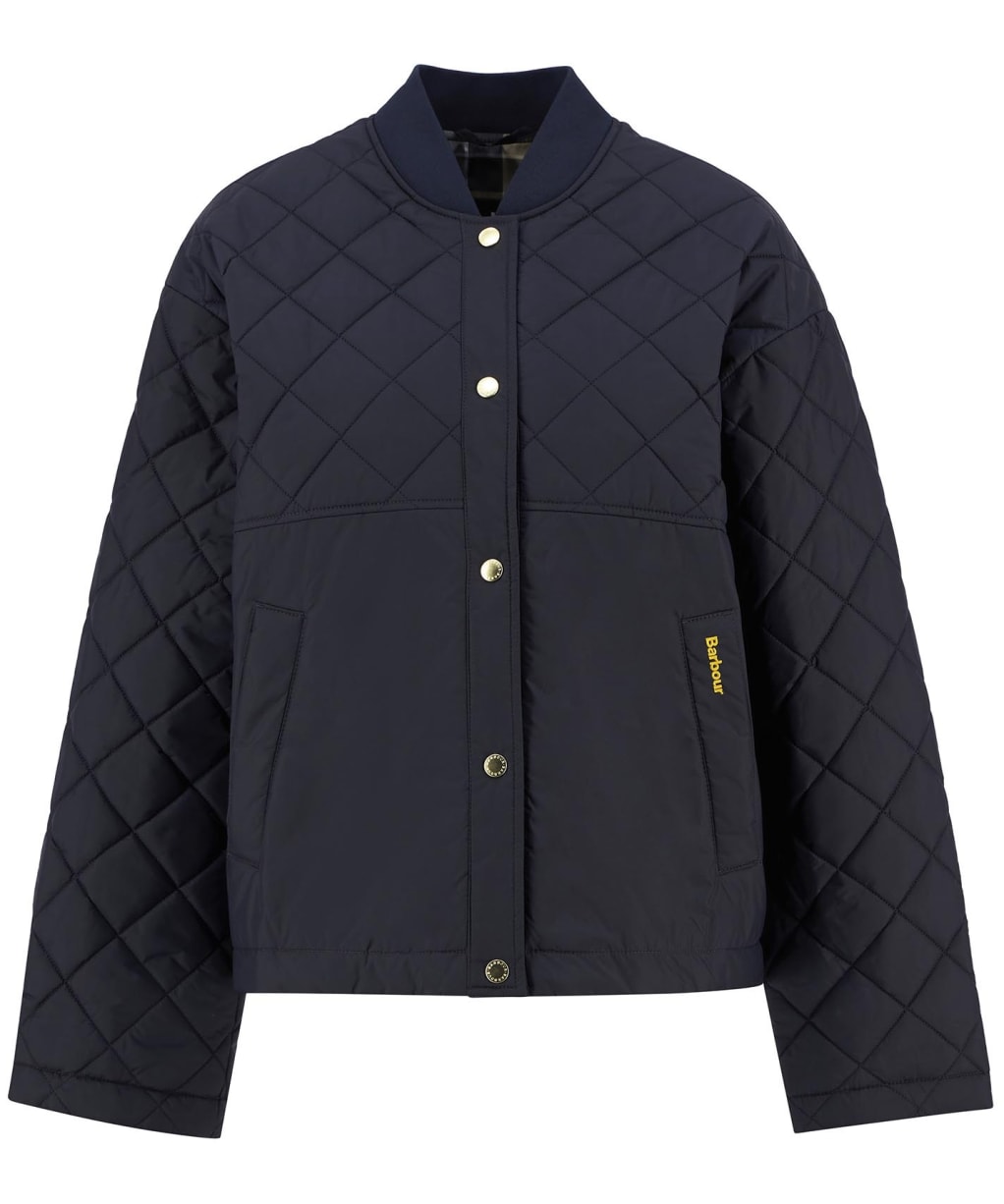 Women's Barbour Wetherby Quilted Jacket - Dark Navy / Dress Tartan