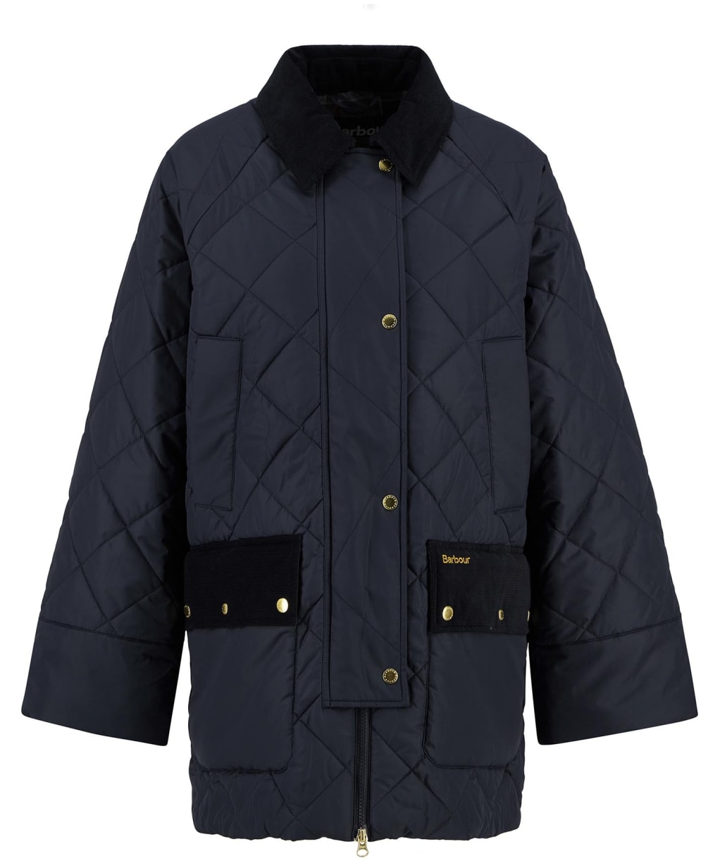 Women's Barbour Aldburgh Quilted Jacket - Navy / Dress Tartan