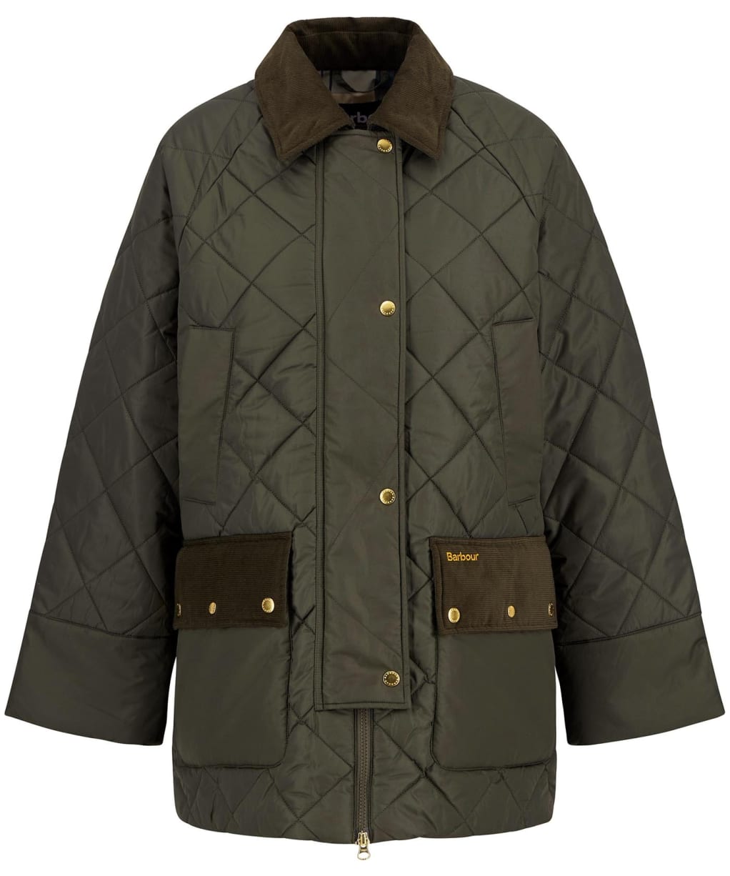 Women's Barbour Aldburgh Quilted Jacket - Olive / Ancient Tartan