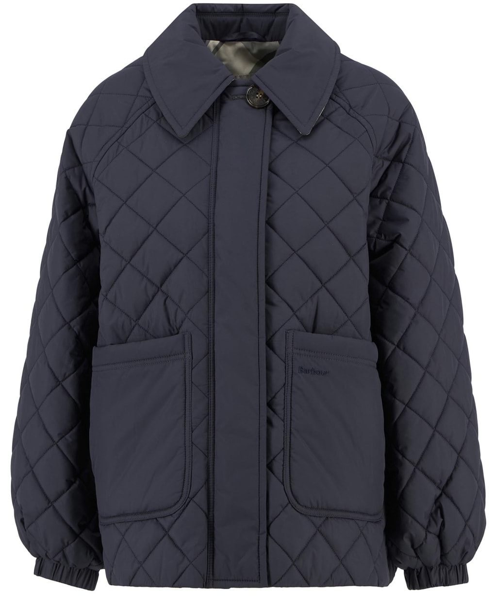Women's Barbour Laoise Quilted Jacket - Dark Navy / Ancient Tartan