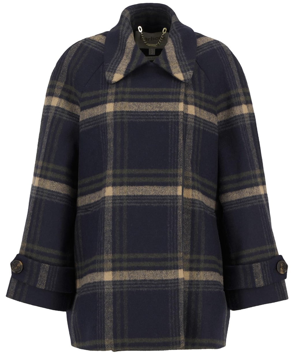 Women's Barbour Tara Wool Coat - Navy Windowpane