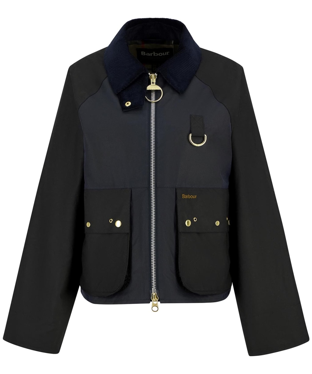 Women's Barbour Kearton Waxed Jacket - Royal Navy / Black / Dress Tartan