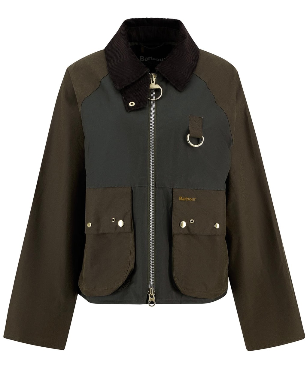 Women's Barbour Kearton Waxed Jacket - Archive Olive / Beech / Ancient Tartan