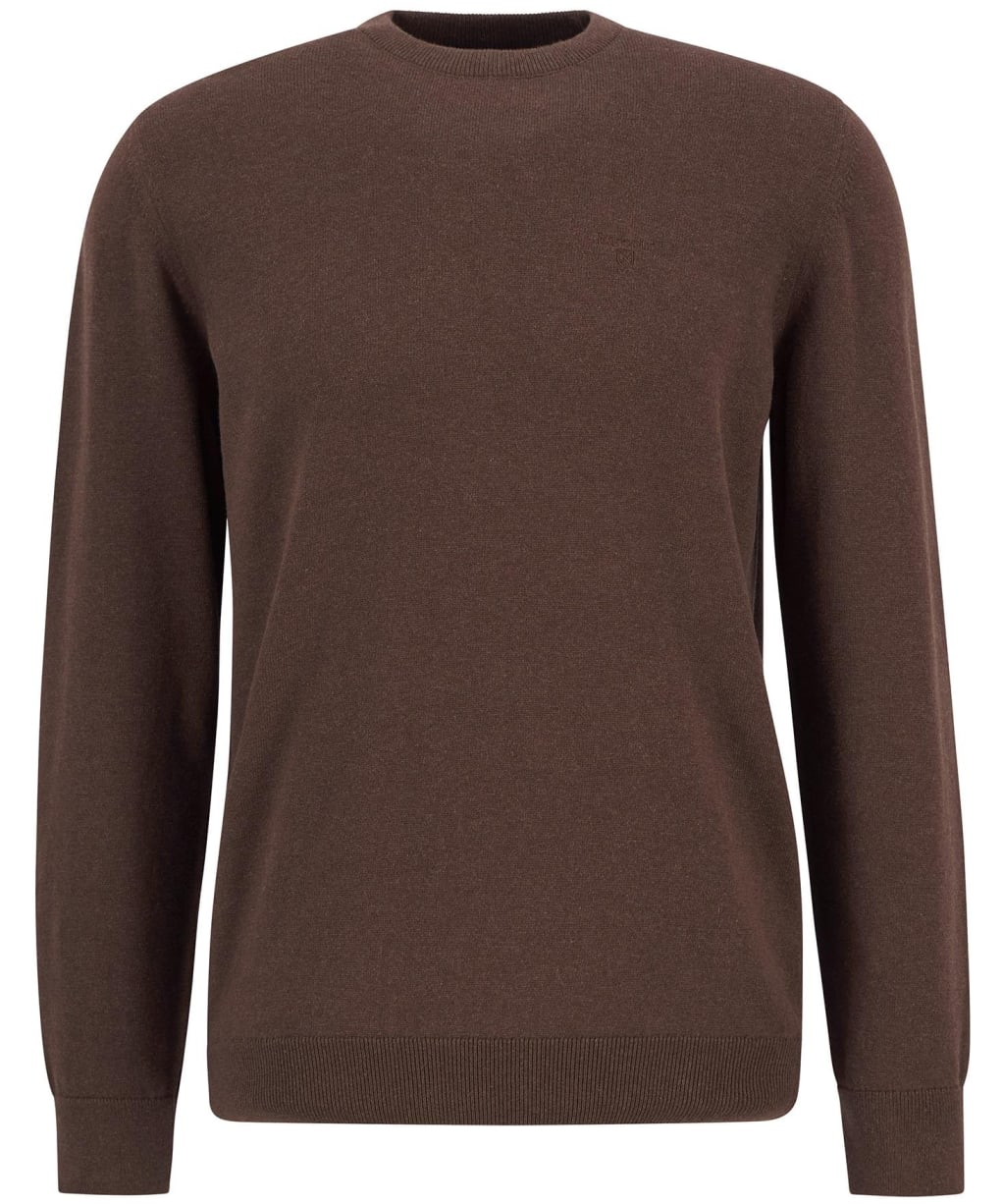 Men's Barbour Pima Cotton Crew Neck Sweater - Umber