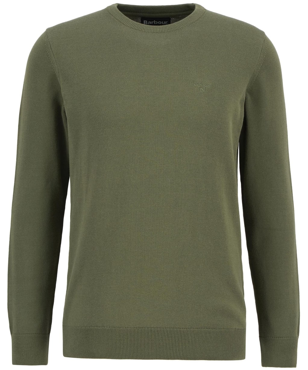 Men's Barbour Pima Cotton Crew Neck Sweater - Wintermoss