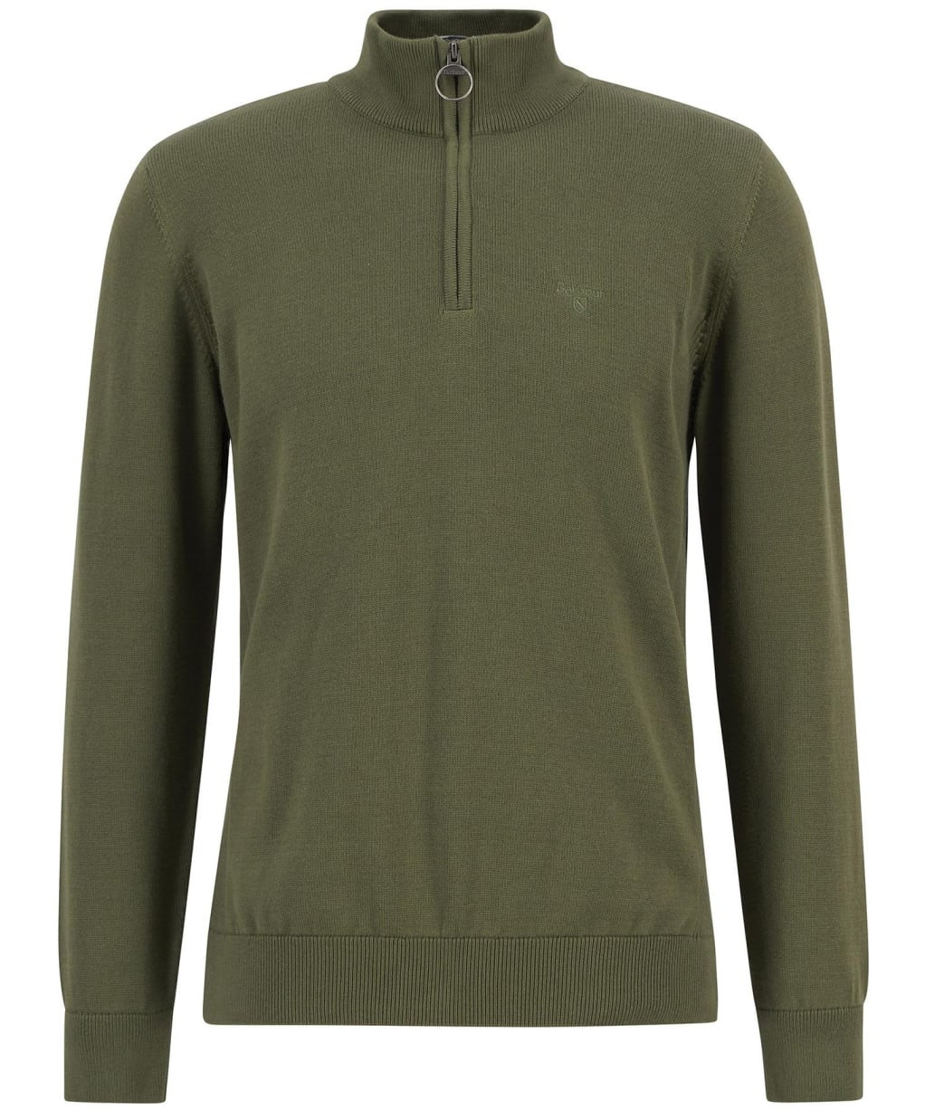 Men’s Barbour Cotton Half Zip Sweater - Wintermoss