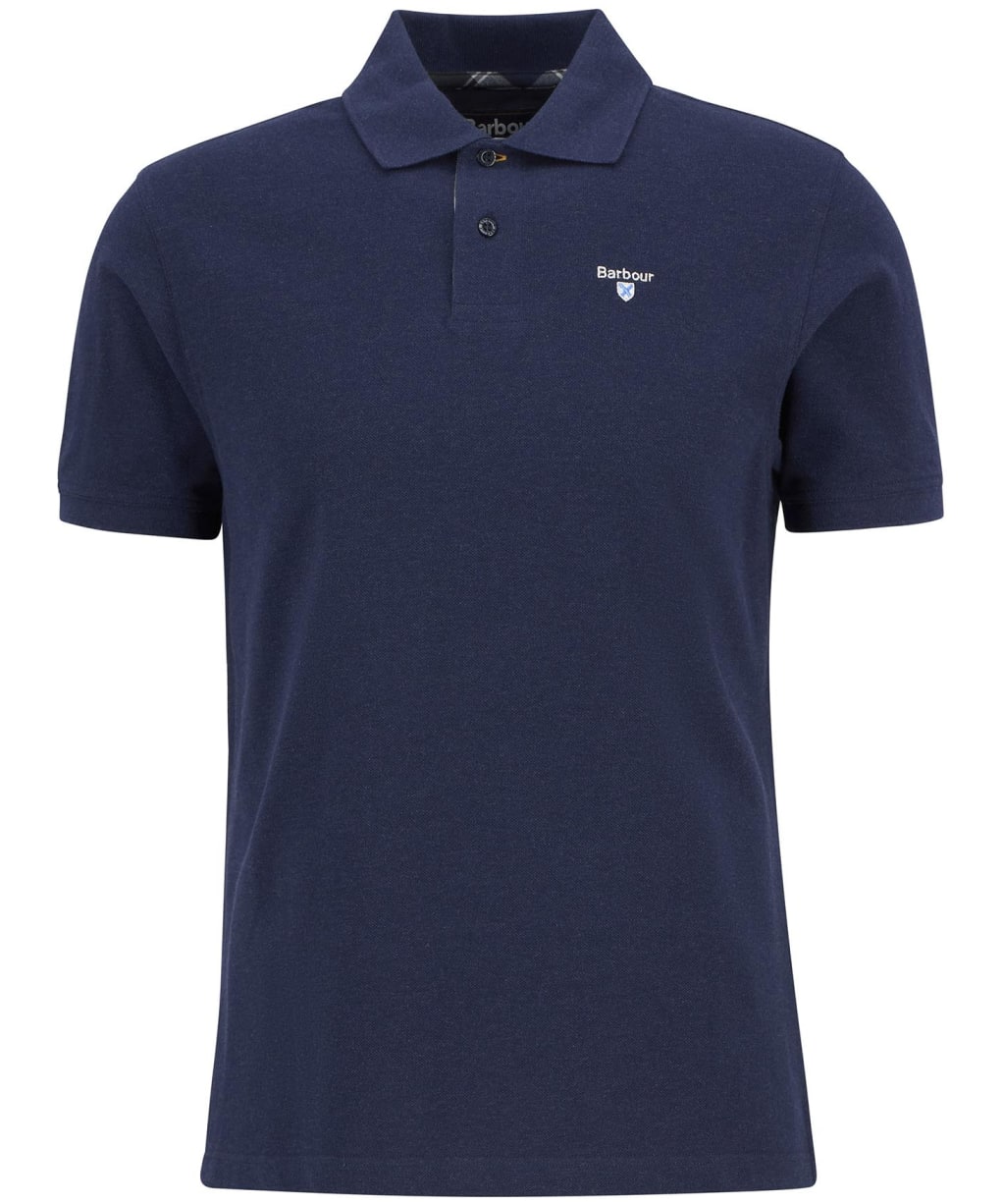 Men's Barbour Tartan Pique Polo Shirt - Inky Marl