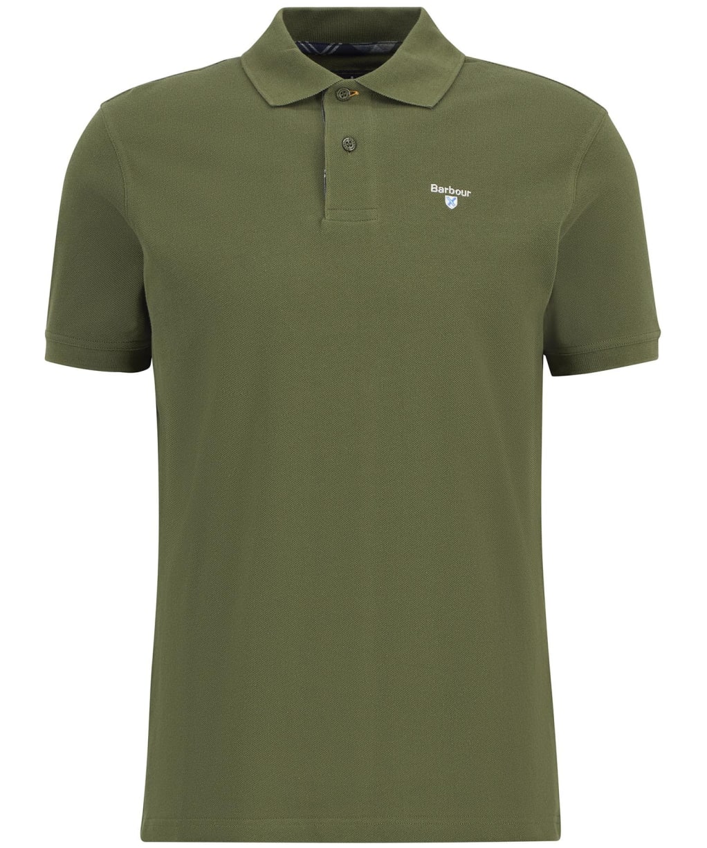 Men's Barbour Tartan Pique Polo Shirt - Wintermoss