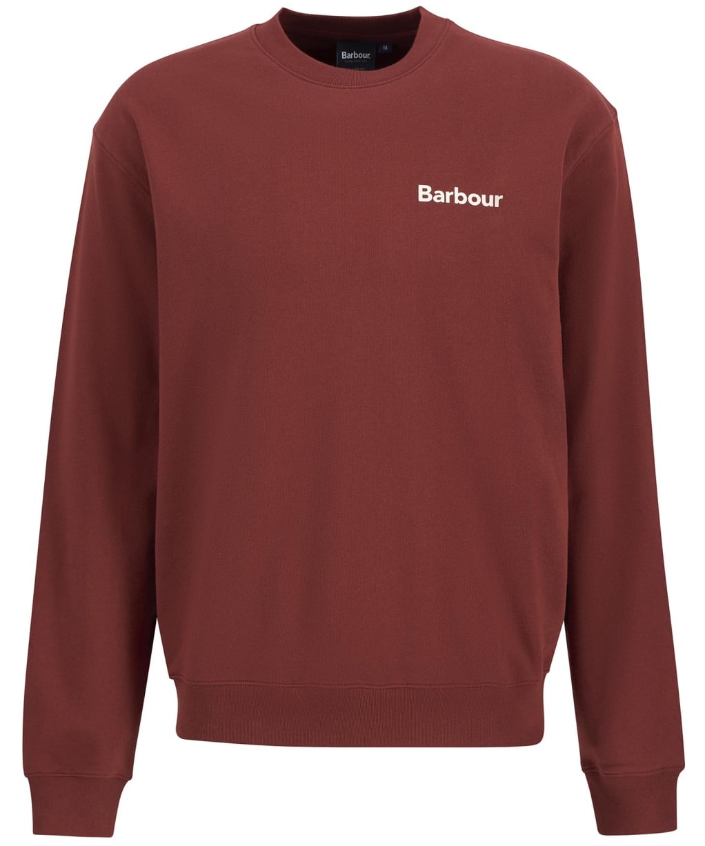 Men's Barbour Firbank Relaxed Crew Neck Sweatshirt - Fired Brick