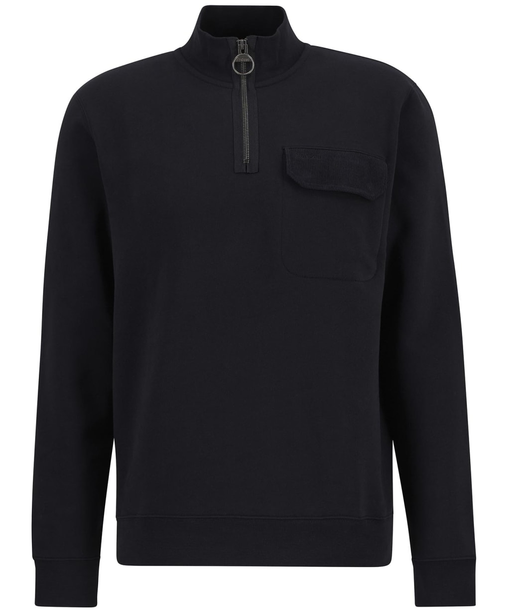 Men's Barbour Lowgill Relaxed Half Zip Sweatshirt - Black