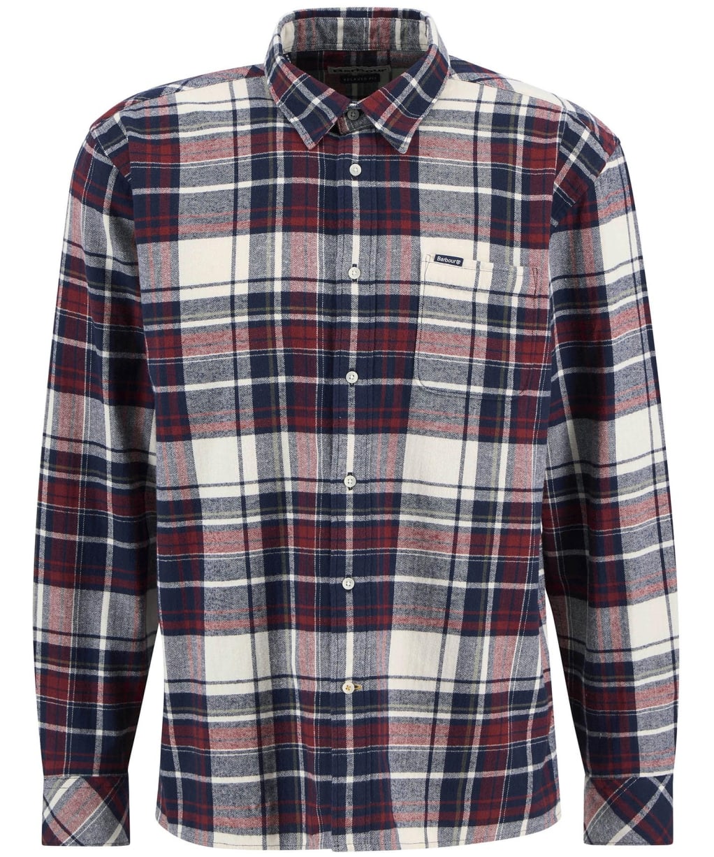 Men's Barbour Malham Checked Long Sleeved Relaxed Shirt - Red