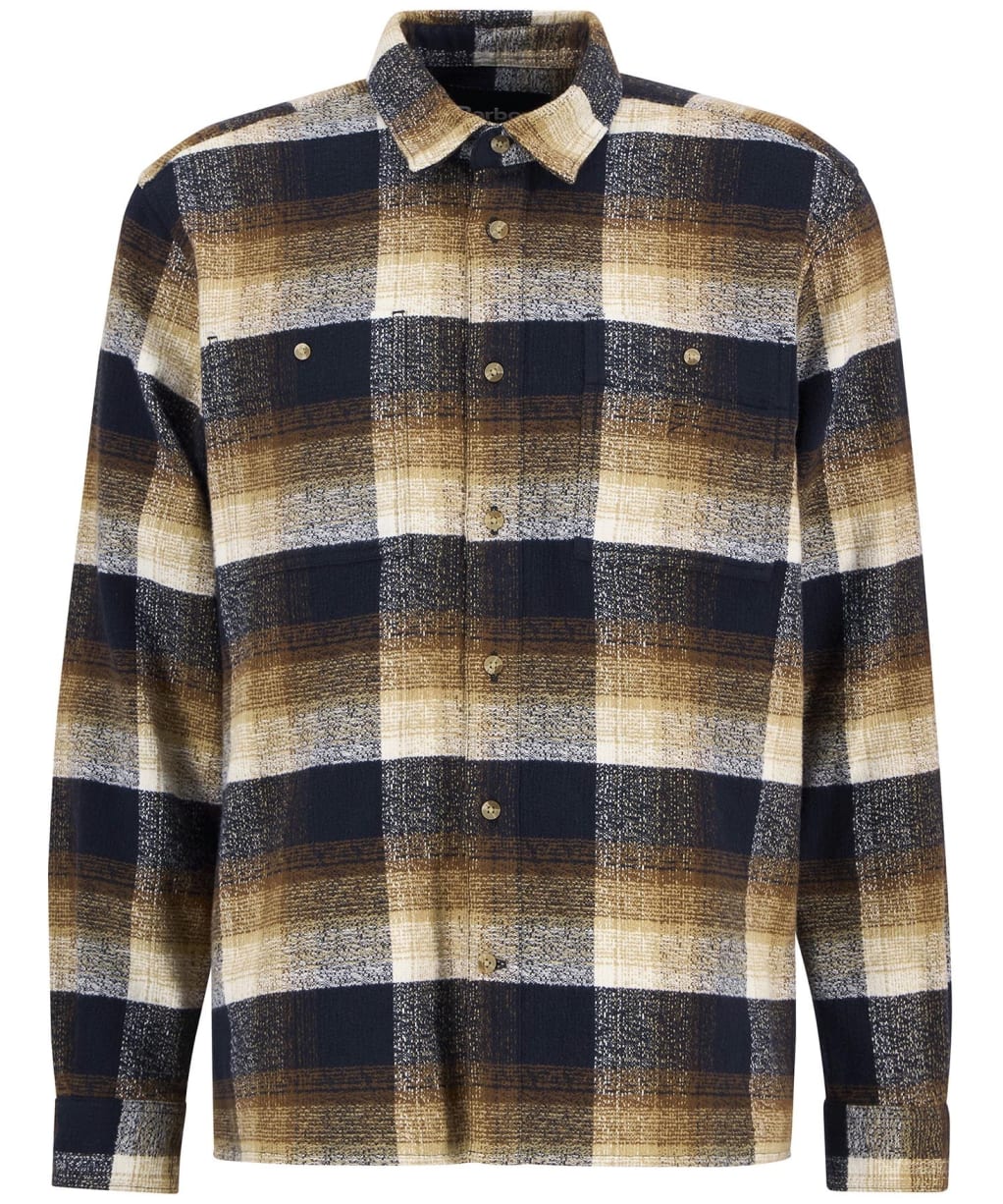 Men's Barbour Woodfoot Checked Long Sleeved Relaxed Shirt - Black