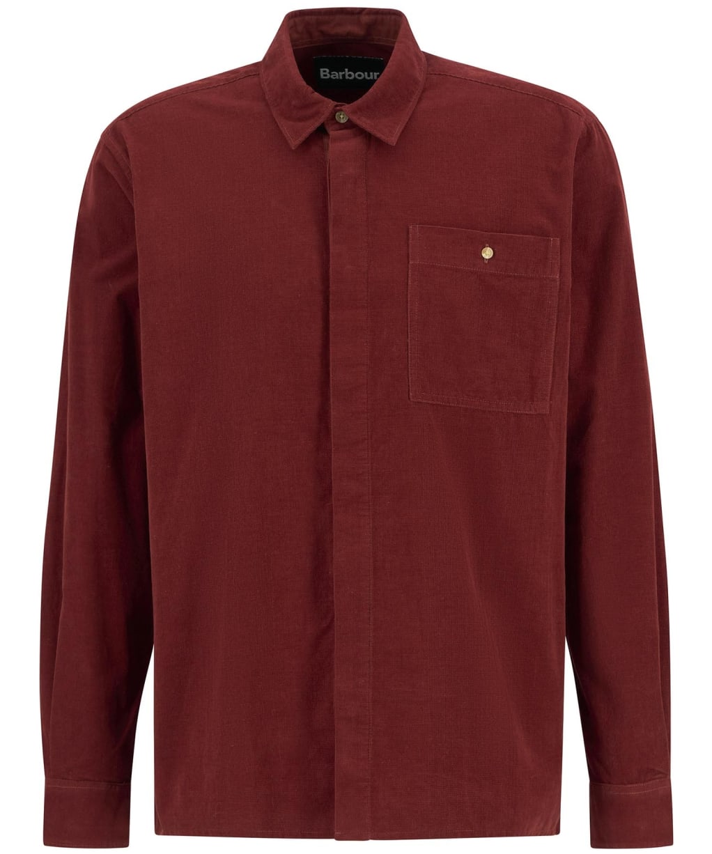 Men's Barbour Haltcliff Cord Relaxed Shirt - Fired Brick