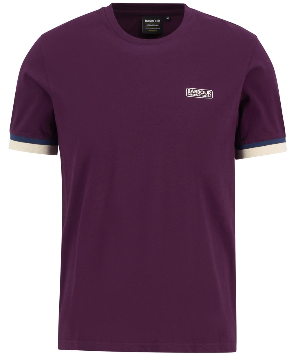 Men's Barbour International Deep Cuff Evan Tipped T-Shirt - Potent Merlot