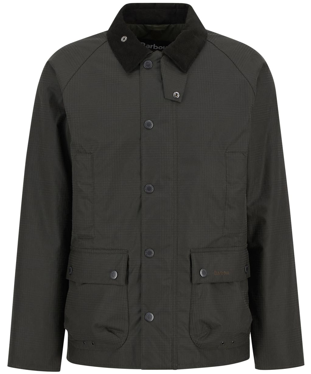 Men's Barbour Modern Beaufort Check Waxed Jacket - Olive Check