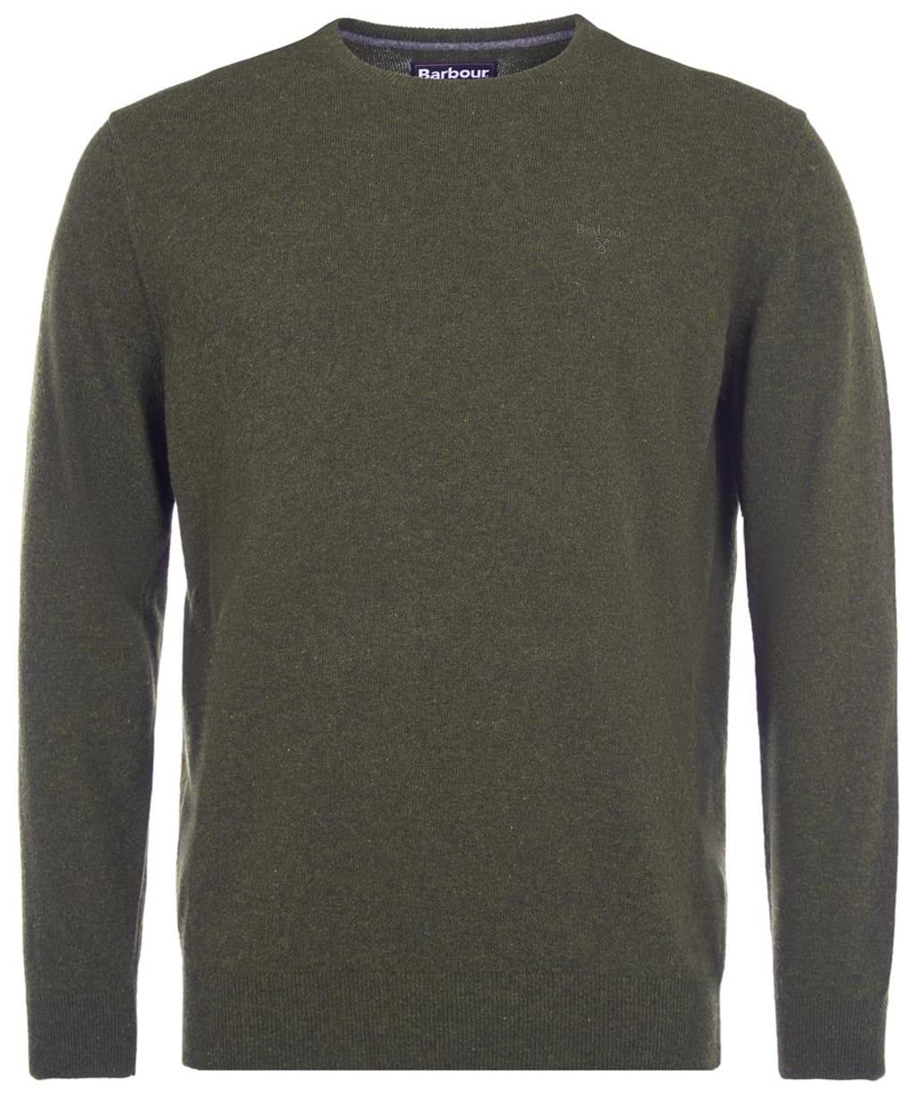 Men's Barbour Essential Lambswool Crew Neck Sweater - Seaweed