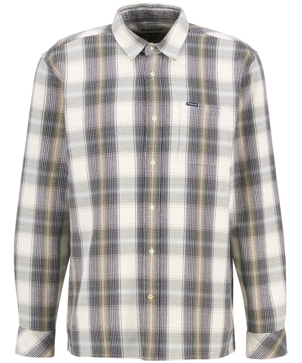 Men's Barbour Hawthorn Checked Long Sleeved Relaxed Shirt - Whisper White