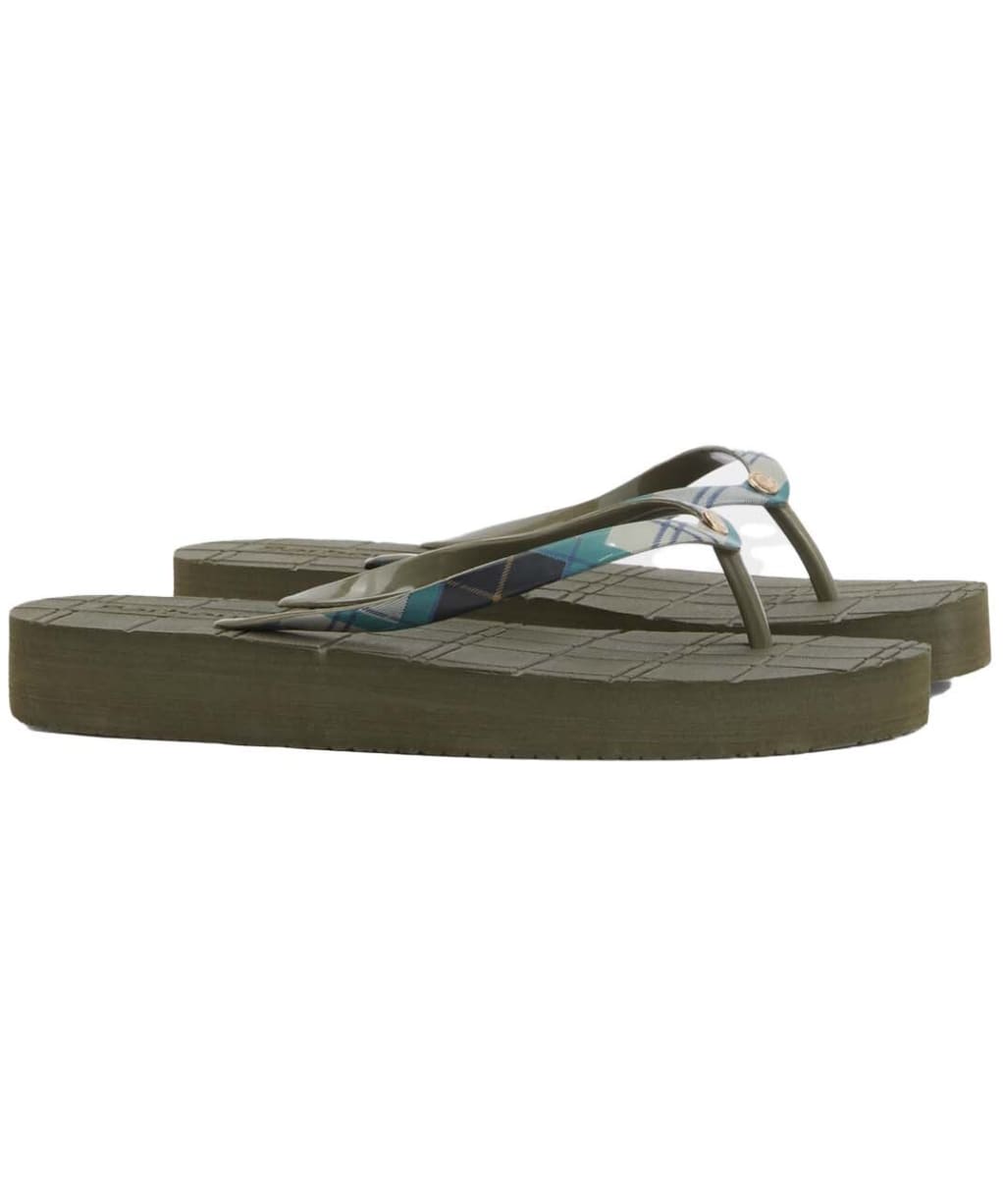 Women's Barbour Tilda Toe Post Sandal - Olive / Ancient Tartan