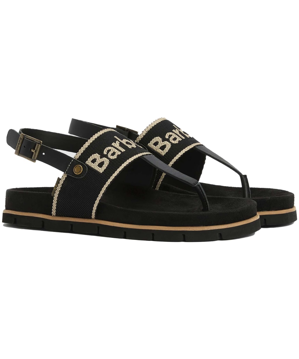 Women's Barbour Lumley Toe Post Sandal - Black
