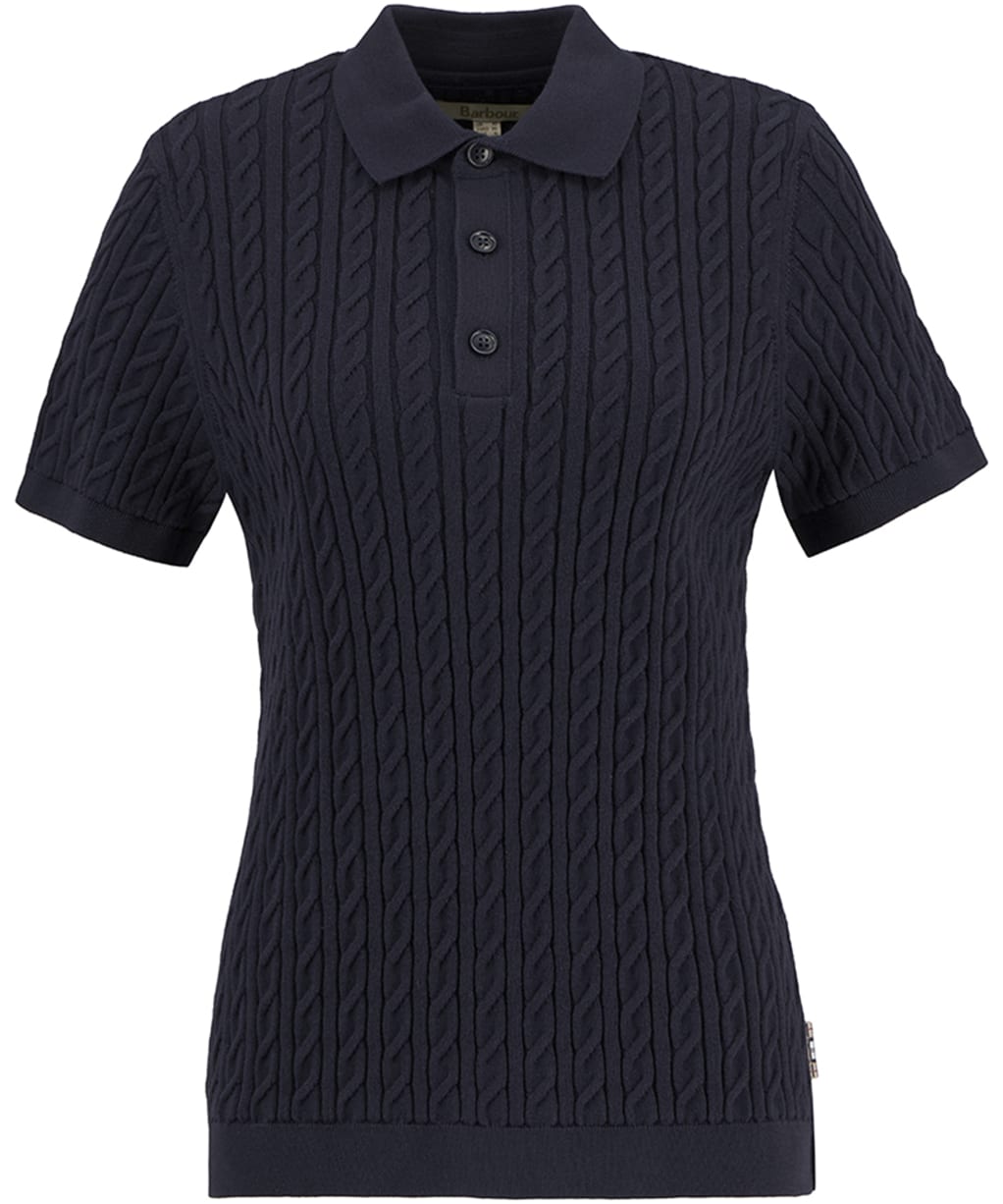 Women's Barbour Hartland Knitted Polo Jumper - Navy