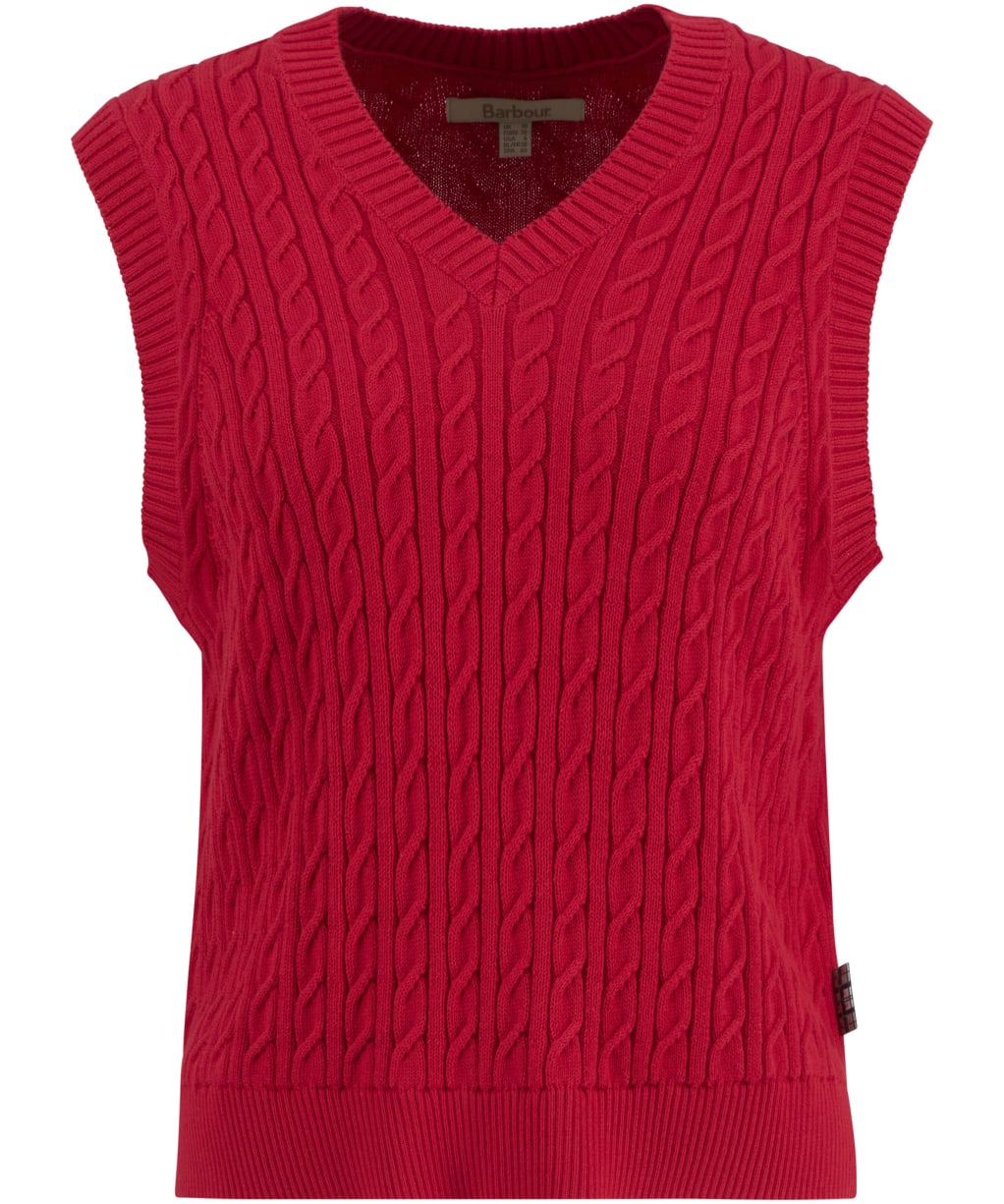 Women's Barbour Hartland Sleeveless Knitted Jumper - Poppy Red