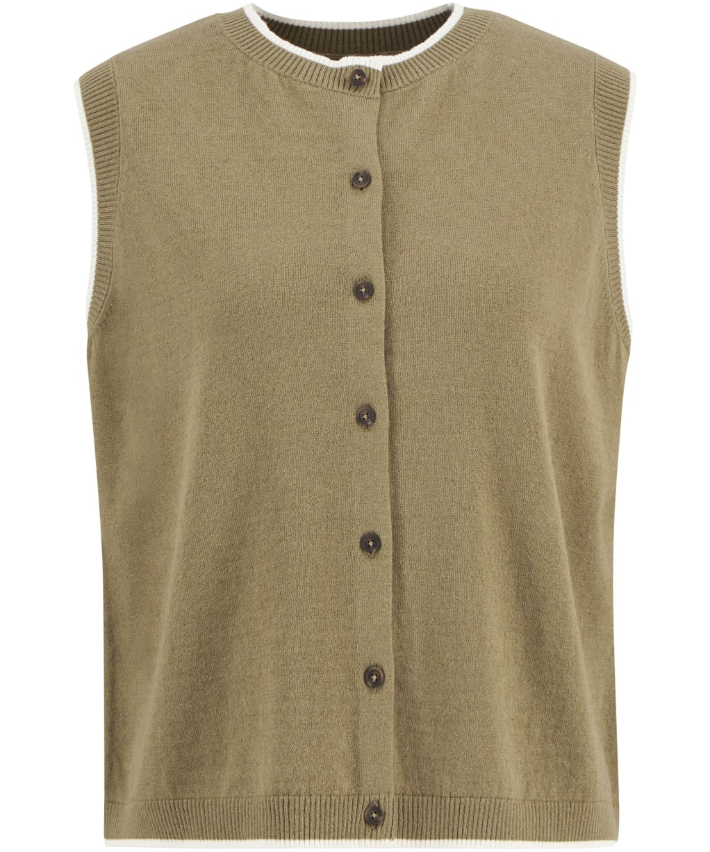 Women's Barbour Maia Knitted Vest - Bleached Olive / Cloud