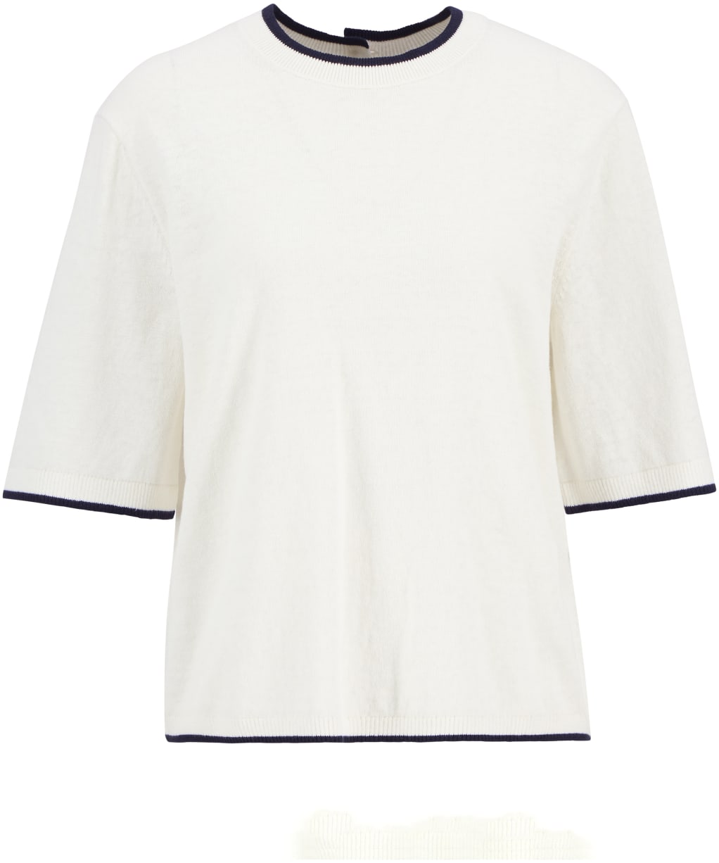 Women's Barbour Verona Knitted Jumper - Cloud / Dark Navy