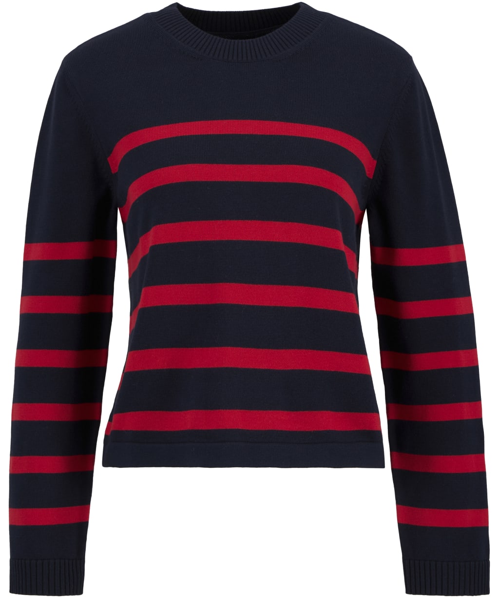 Women's Barbour Fern Knitted Jumper - Navy / Poppy Red
