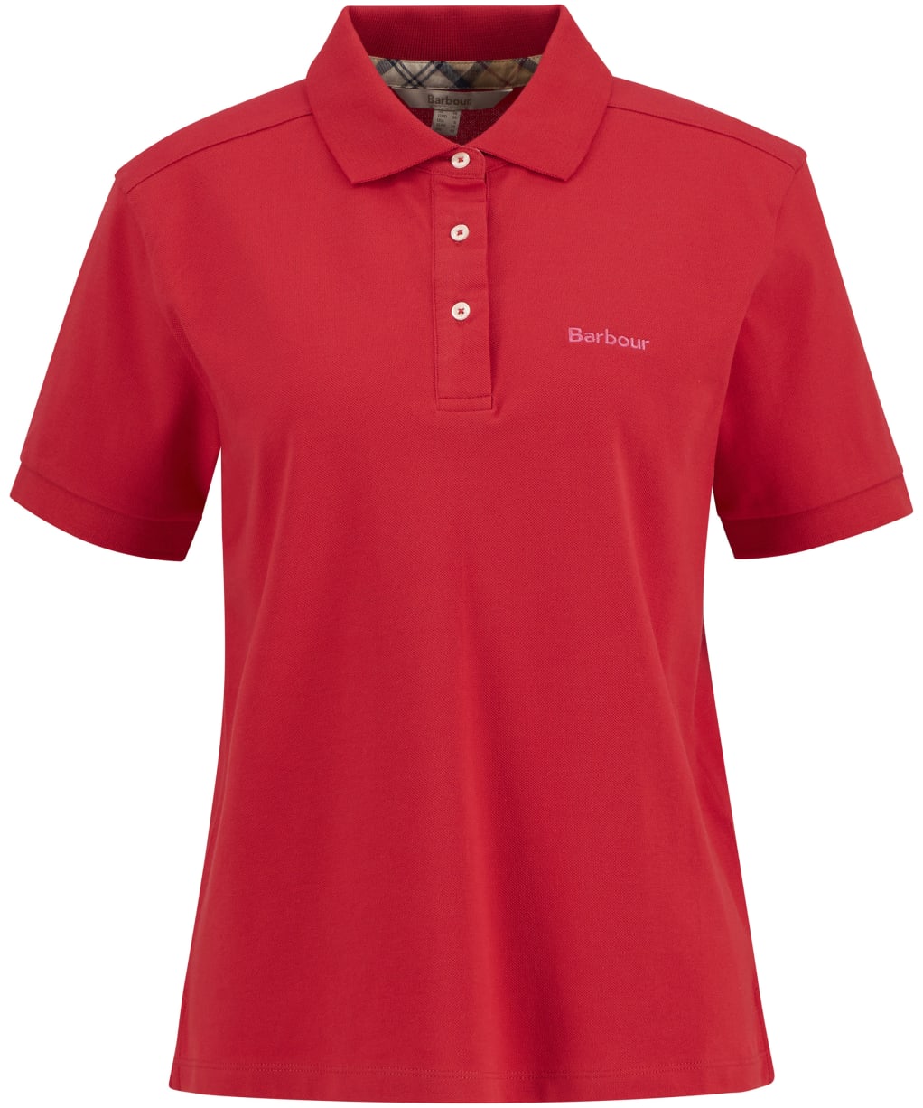 Women's Barbour Bowford Polo Top - Poppy Red