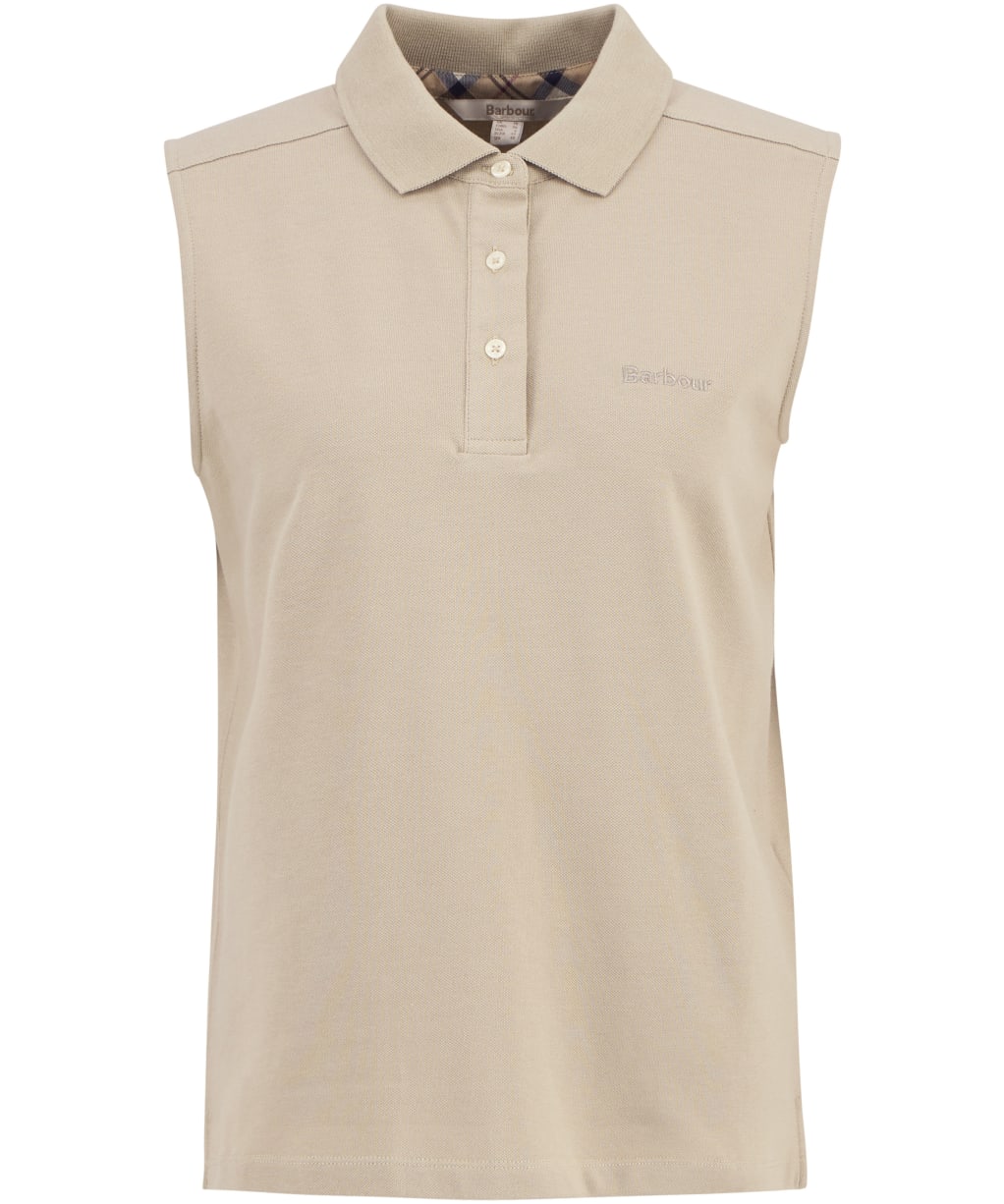 Women's Barbour Bowford Sleeveless Polo Top - Light Sand